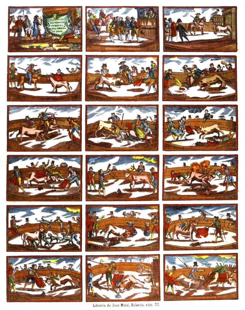 Escenas de tauromaquia en España, siglo XIX
